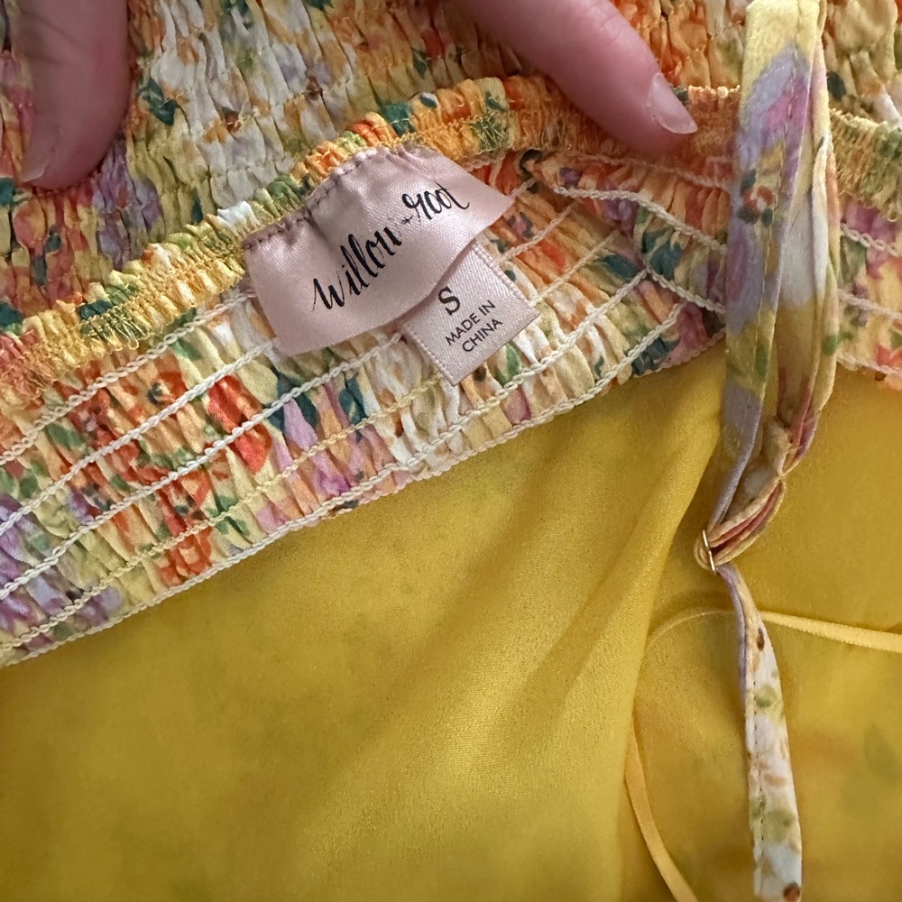 Floral Yellow Orange Lavender Two-Piece Skirt Set - Picture 6 of 6